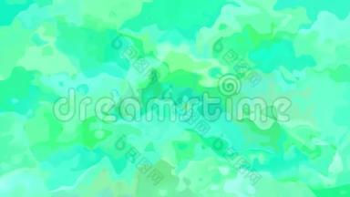 彩色无缝彩色动画背景视频-水彩效果-荧光绿蓝泻湖海洋色彩